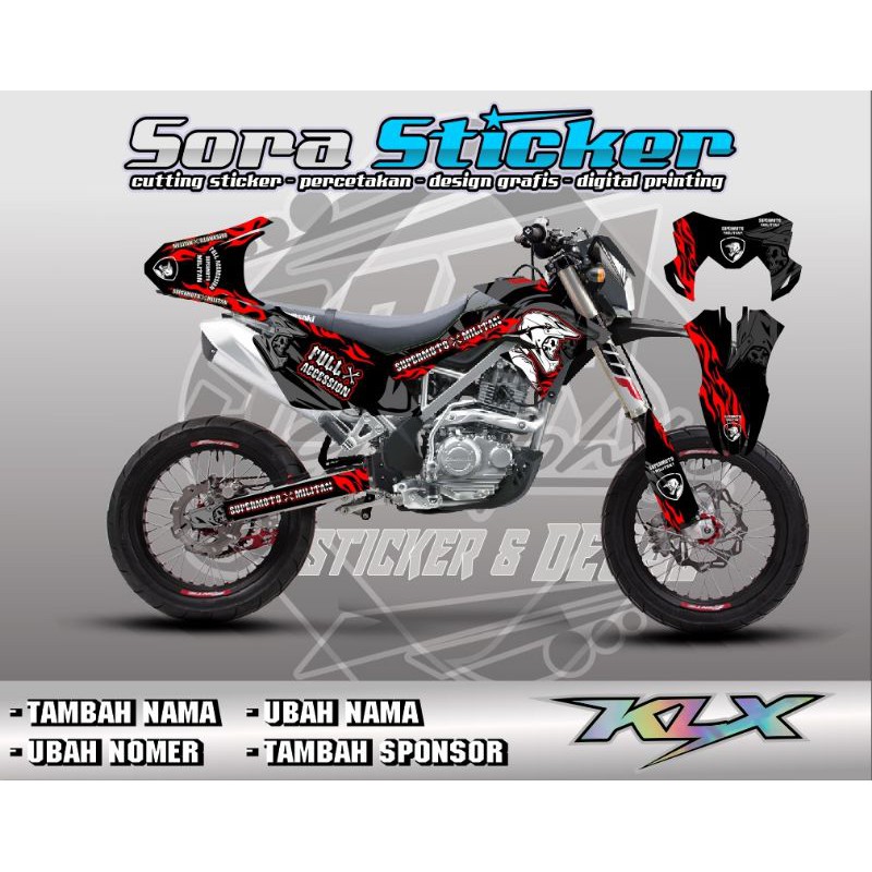 Decal stiker Honda CRF militan x supermoto / decal sticker crf merah / trail / cross supermoto