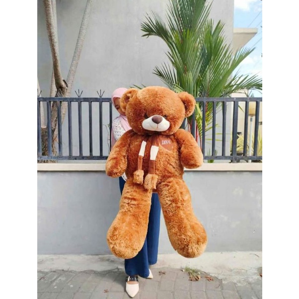 boneka teddy bear love syal premium SNI