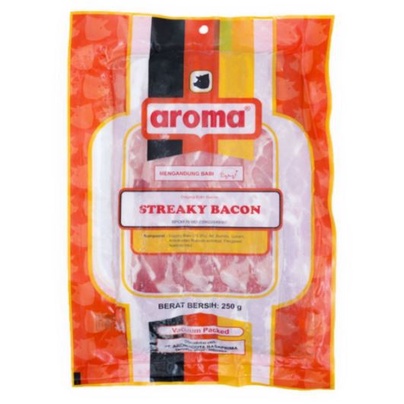 

(B2) AROMA Back Bacon| Streaky Bacon| Bits| Smoke Ham 250gr(NON HALAL)