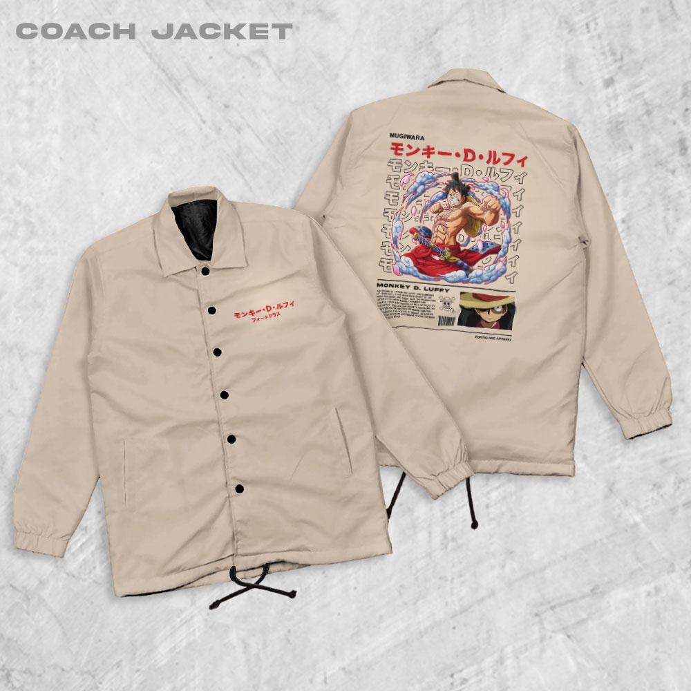 Fortglass Luffy Coach Jaket Pria Outwear Unisex Parasut