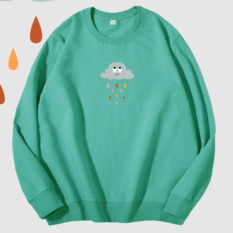 Sweater Crewneck Oversize Wanita Sweater Oversize Cewek Boho Cloud [Gpa31au22ˢ]