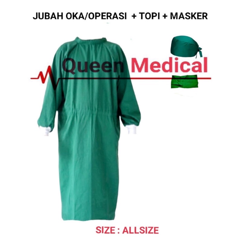 Jubah Operasi/Baju Oka Lengan Panjang