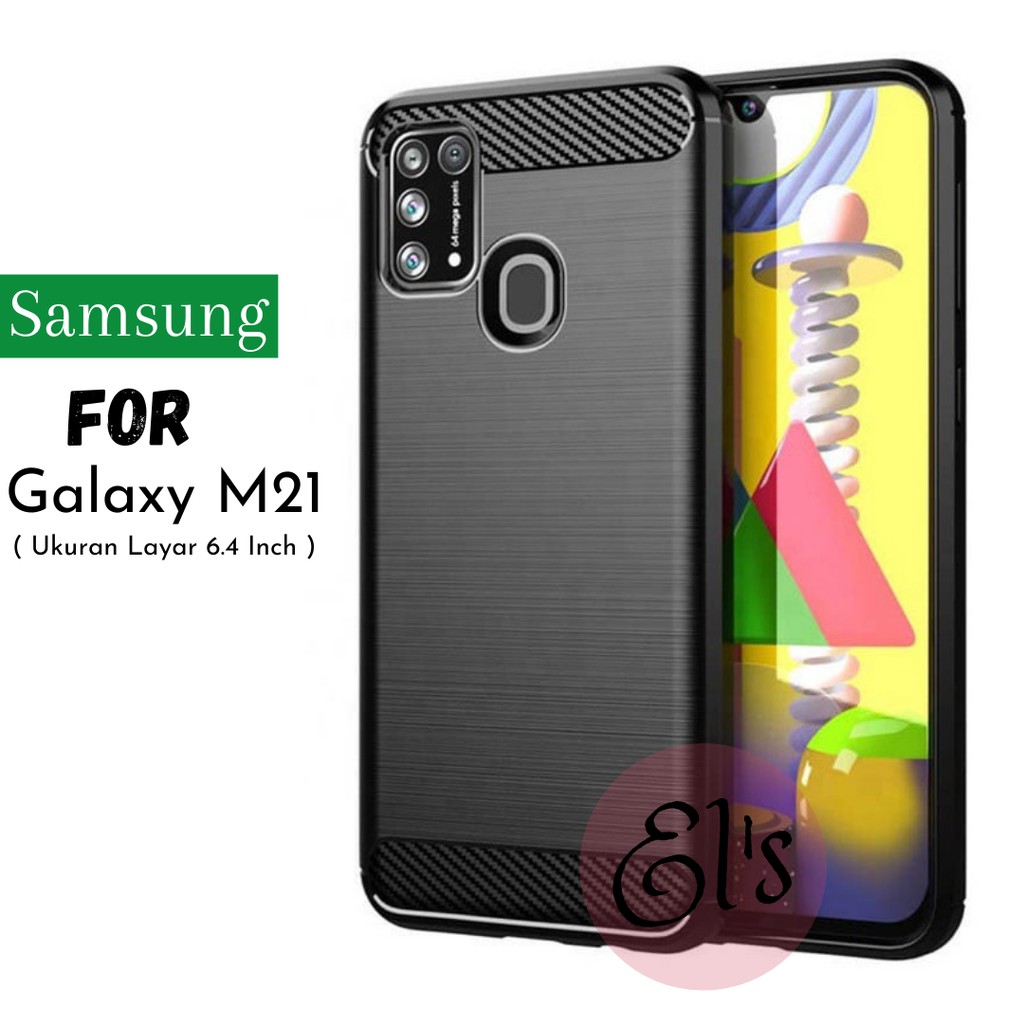 Case Samsung Galaxy M21 Premium Softcase iPAKY Carbon