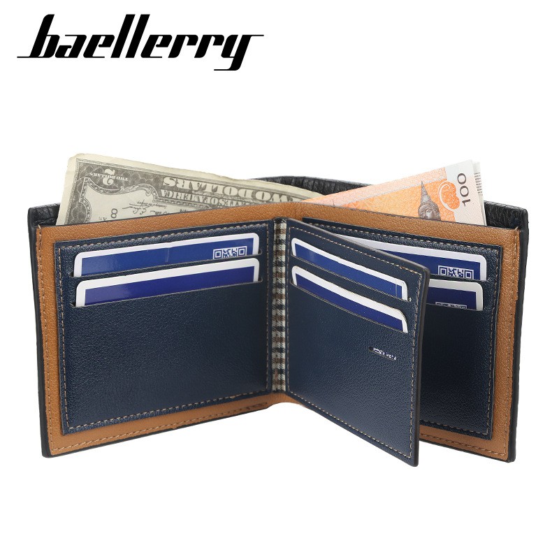 DOMPET PRIA BAELLERRY ORIGINAL HITAM KULIT CROCO IMPORT PREMIUM LIPAT TIDUR PENDEK STEVEN WA132B5