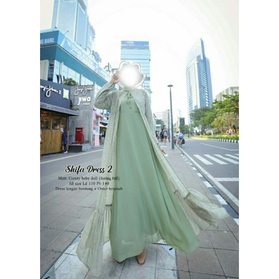 Gamis Ceruty Motif Kombinasi Outer Ceruty