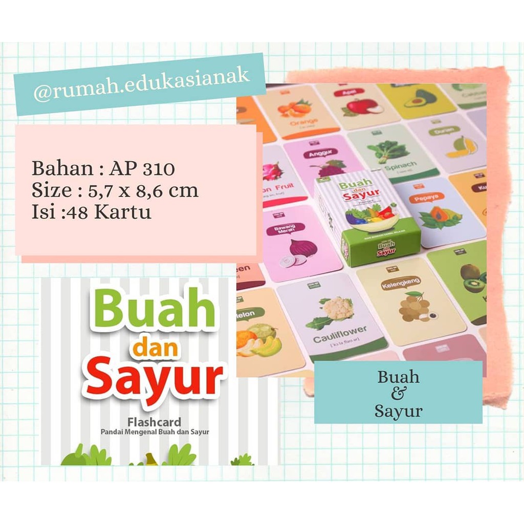 Flashcard Buah dan Sayur