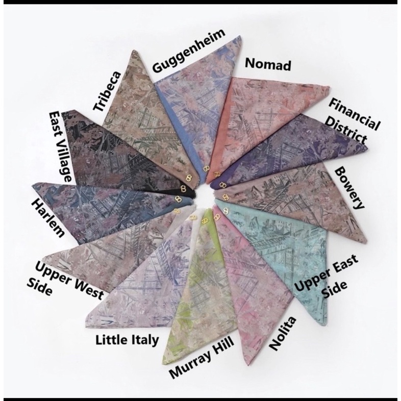 New York series 3 Buttonscarves