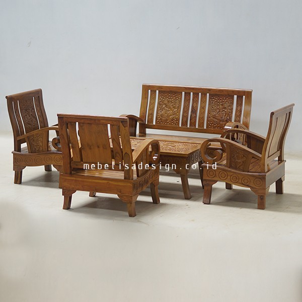 Kursi Meja Tamu Set Minimalis Jati, Meja Kursi Ruang Tamu Set