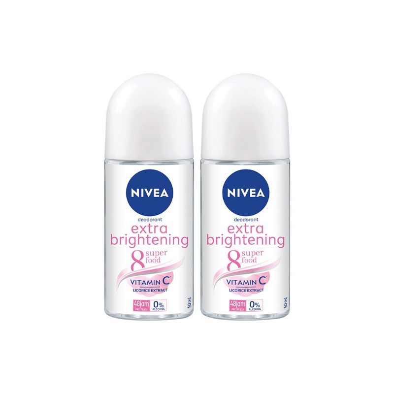 Nivea Deodorant  Extra Brightening / Nivea Rol On Hijab Fresh 50ml Original 100%