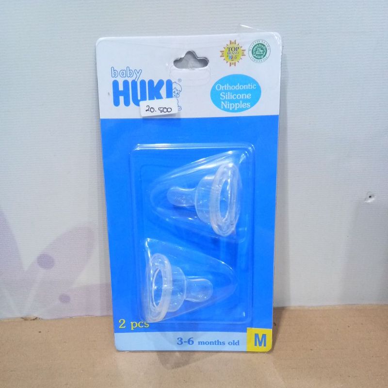 BABY HUKI ORTHODONTIC SILICONE NIPPLES 2PCS S, M, L