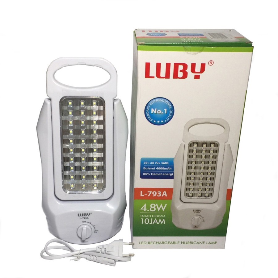 Luby Lampu Emergency LED L 793A Light LED SMD 30A+30B Rechargeable Tahan Hingga 10 Jam