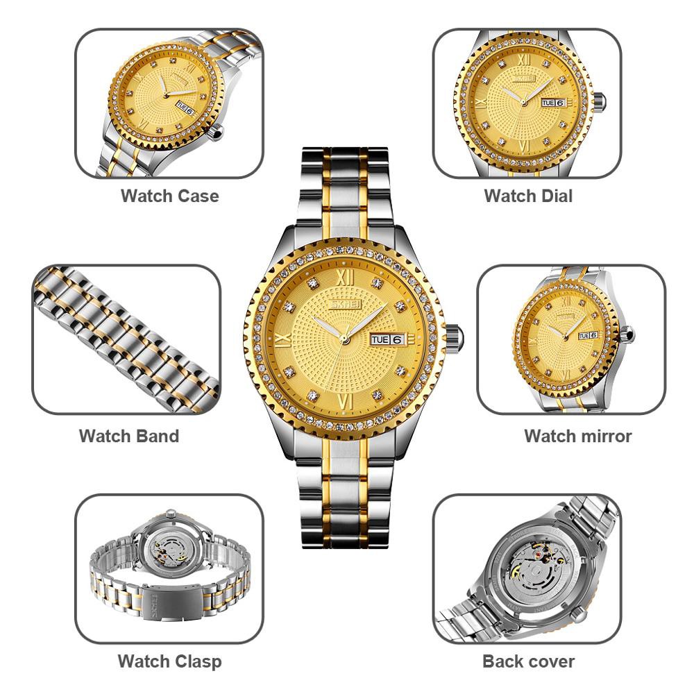 FREE BOX Premium SKMEI 9221 Luxury Automatic Mechanical Men Watches Dragon Diamond Hollow Watch