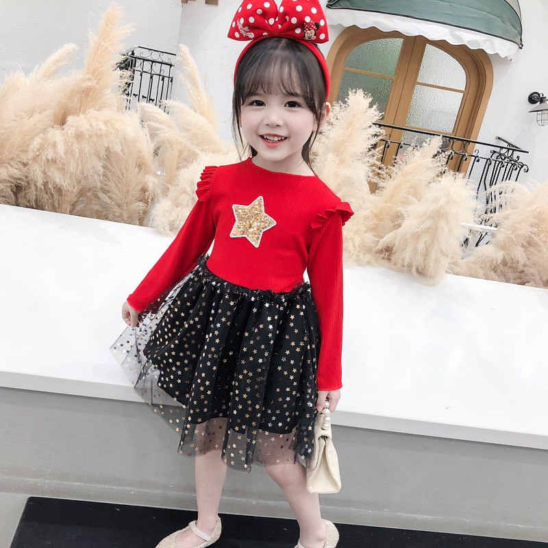 HappyOliver DRESS JOYFULL STARS EBV Baju Dress Anak Perempuan Import 6 bulan - 6 Tahun Imlek cheongsam