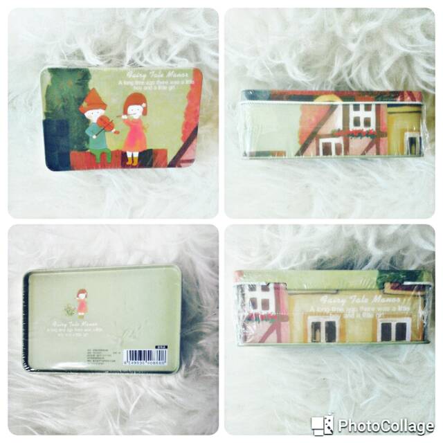 Kotak perhiasan kaleng vintage