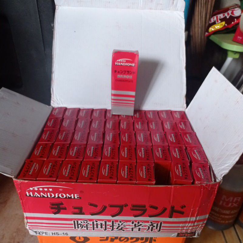 

Lem korea. Lem tetes Handsome merah HS16 1 pack isi 50 pcs