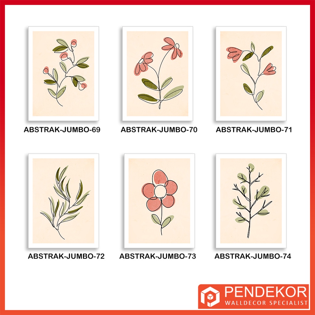 UKURAN JUMBO Hiasan Dinding Tropical Wall Decor Pajangan Rumah Abstrak