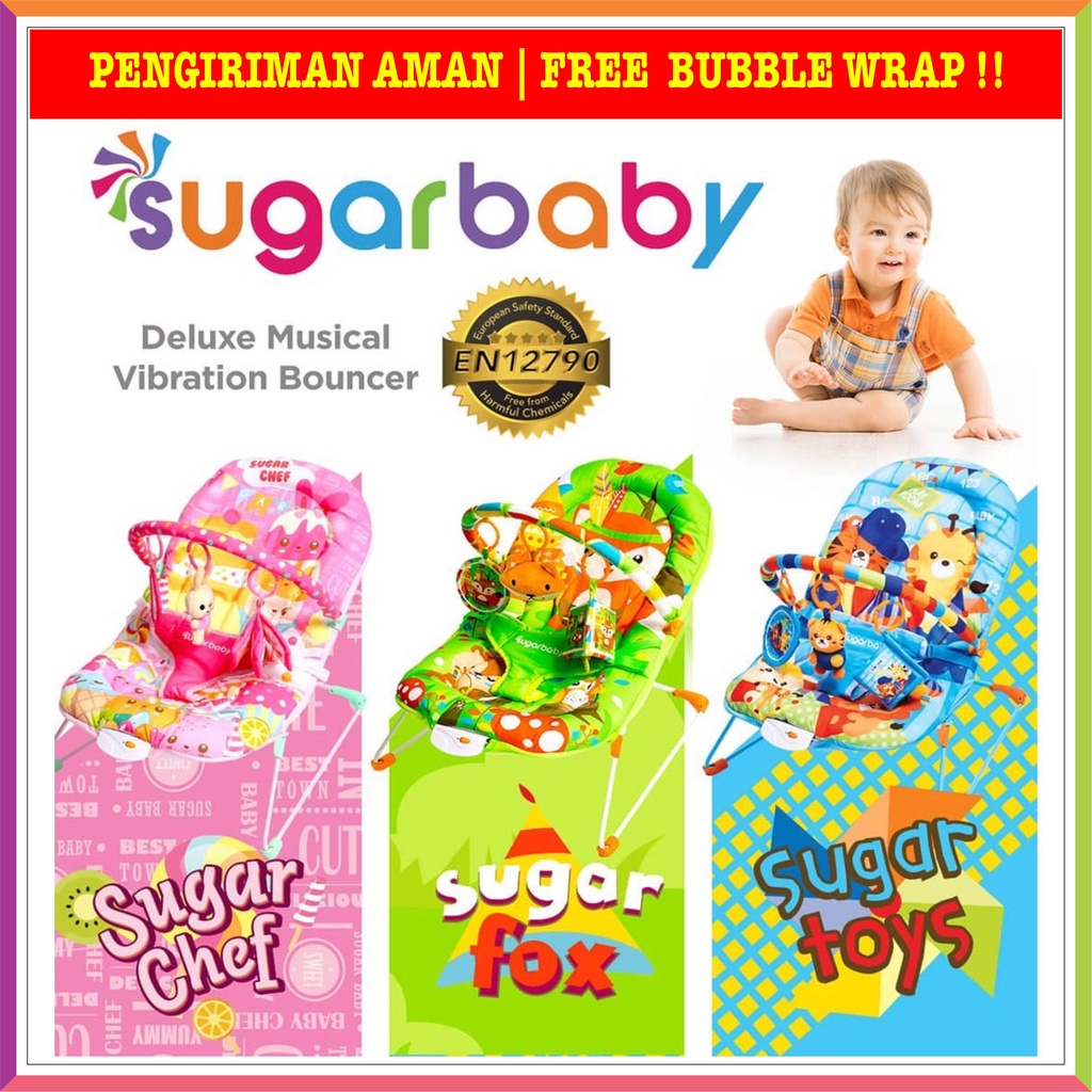 SUGAR BABY BOUNCER DELUXE MUSICAL VIBRATION | SUGARBABY BOUNCER ( FREE BUBBLE WRAP )