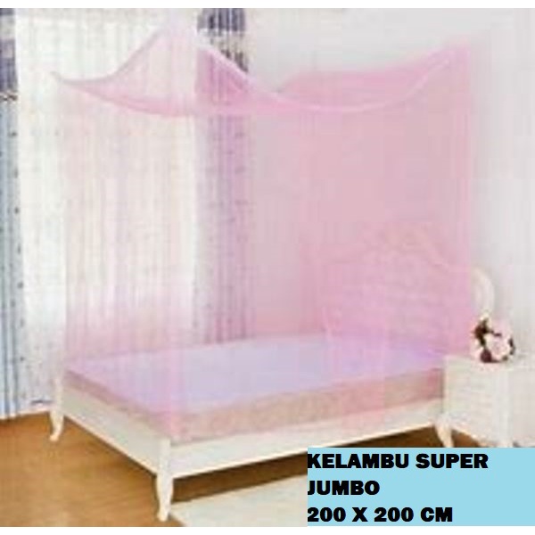 Kelambu Kotak Polos / Kelambu Nyamuk / Kelambu Kamar Tidur / Kelambu Gantung Super Jumbo 200 x 200 cm