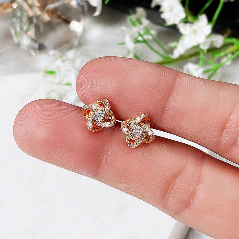 Anting Tusuk Gantung Hias Cubic Zirconia Untuk Pengantin Wanita