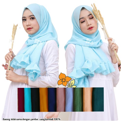 pasmina rempel/kriwil/ pasmina rempel modis/Hijab Pasmina ujung Rempel Modis