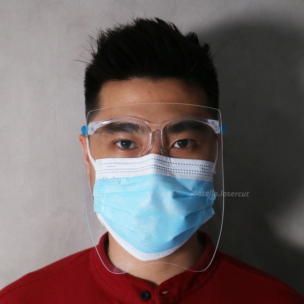 Face Shield Kacamata Clear Glass Full Faceshield Tebal Kacamata Pelindung Wajah Muka Acrylic Akrilik