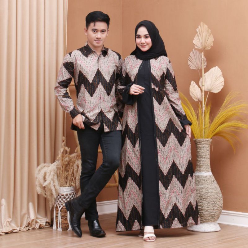 TERBARU BISA PISAH Batik Couple Keluarga Sania ruffle ori ndoro jowi TERMURAH Motif Zigzag