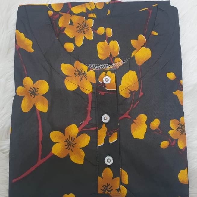 Dtree . Daster lowo jumbo busui Ld 110cm / daster lowo  / daster kalong motif bunga all size fit xxl-sakura new hitam