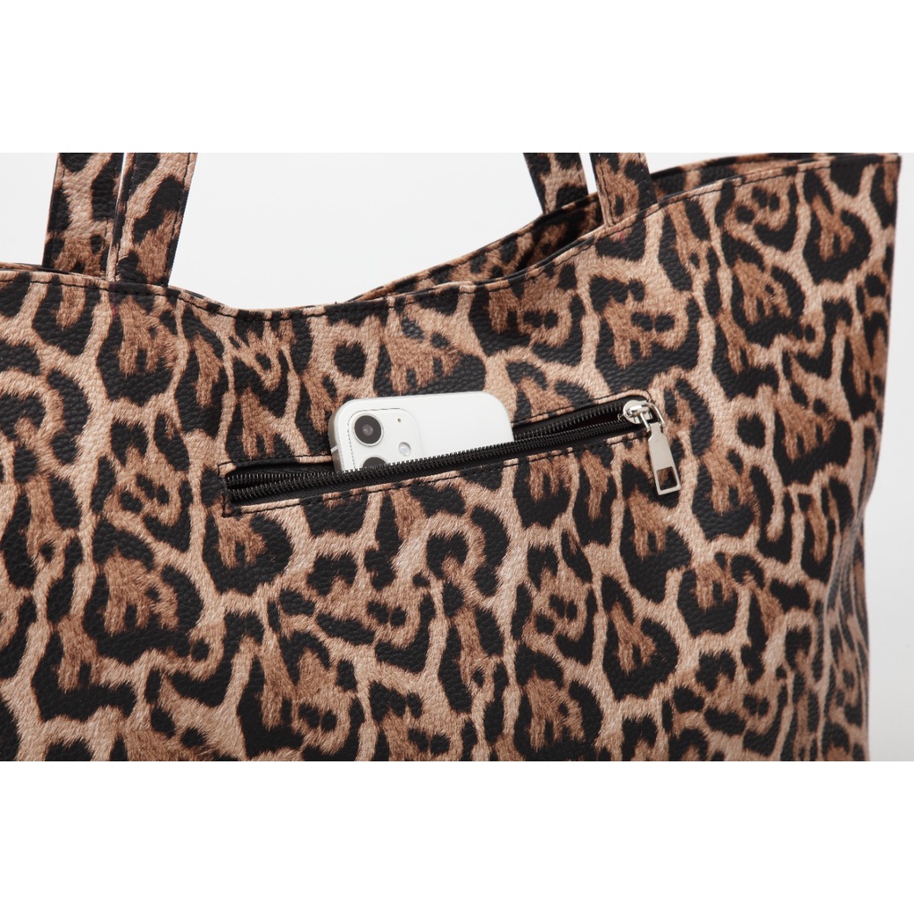 Totebag wanita Leopard Tas Kerja Tas Kuliah wanita muat laptop  - tas Totebag Wanita Simple #039