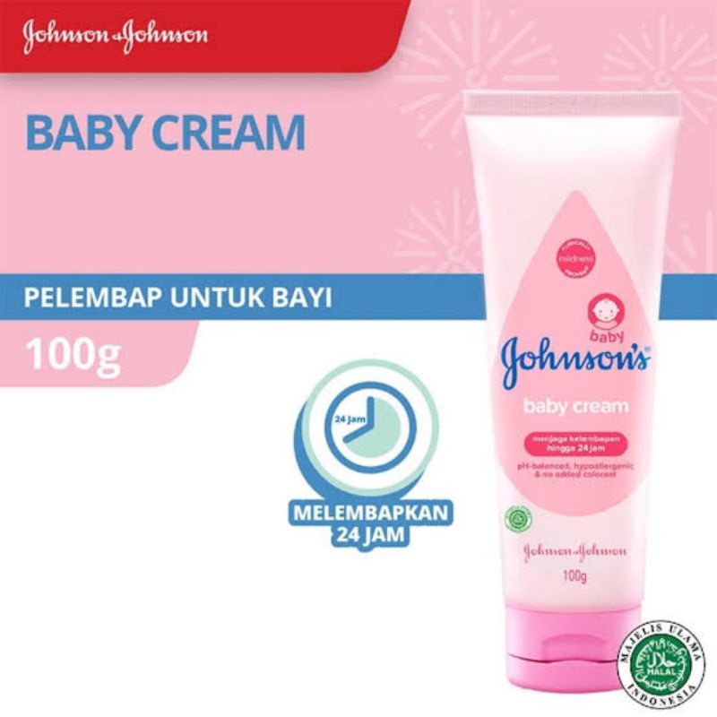 Johnson's Baby Cream Tube 100gr 50gr - Johnson Krim Pelembab Kulit Bayi