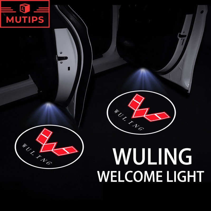 2pcs Lampu Pintu Mobil Nirkabel Lampu Proyektor Selamat Datang Untuk Wuling Confero Cortez Almaz Confero s Aksesoris