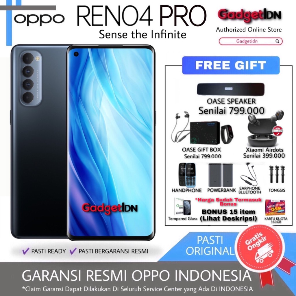 OPPO RENO 4 PRO RENO4 PRO 8/256 GB GARANSI RESMI | Shopee