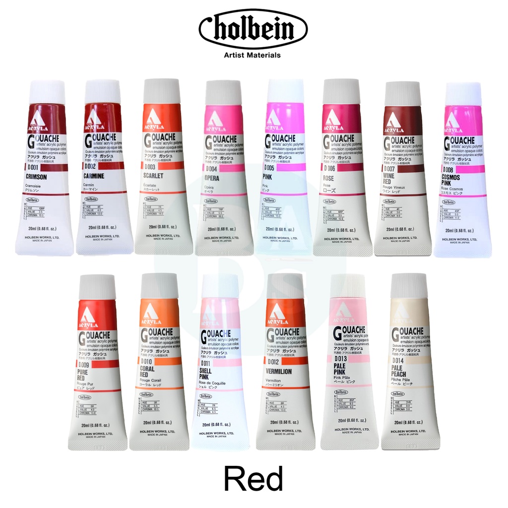 

Acryla RED Acrylic Gouache Paint 20ml - Holbein