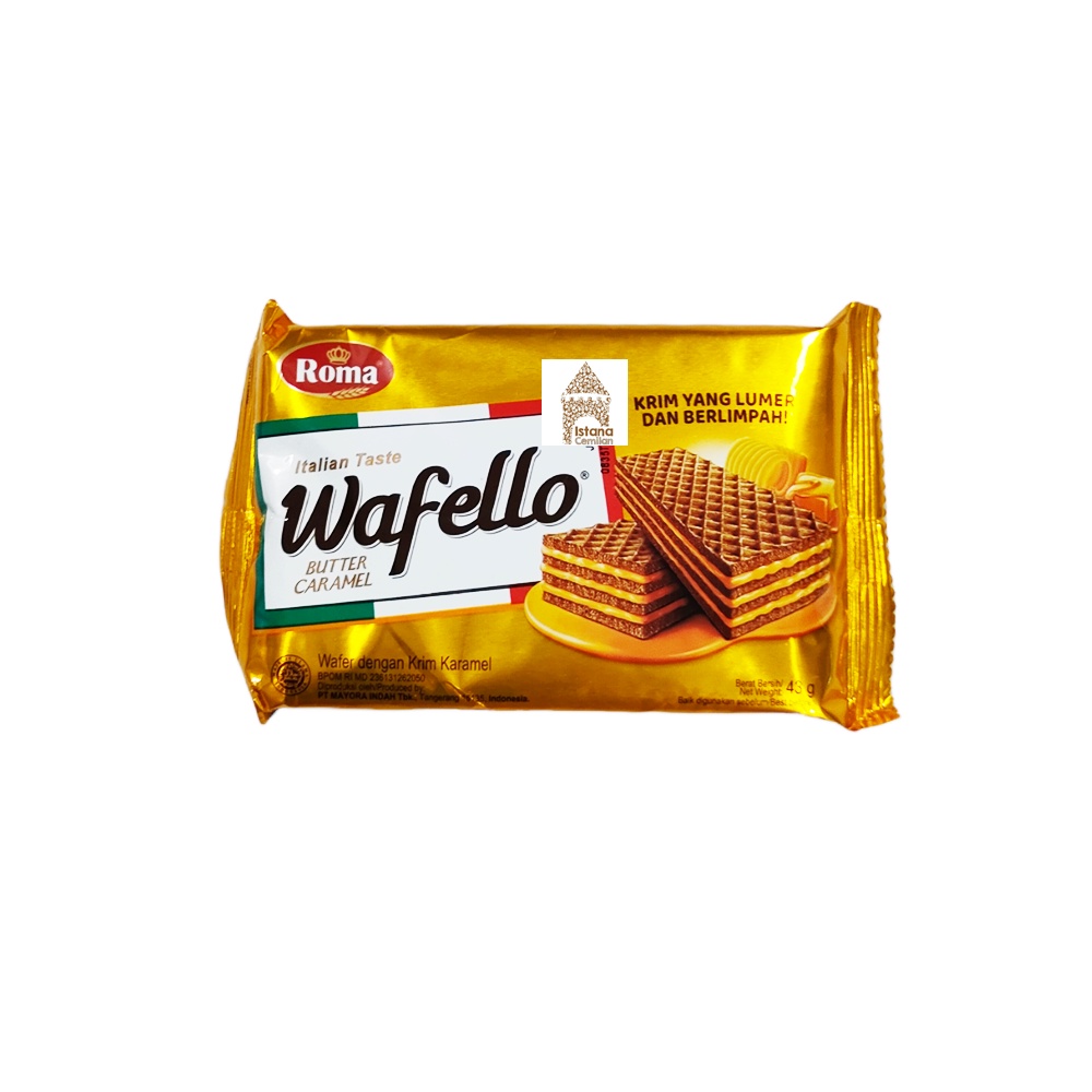 Roma Wafello Vanilla / Butter Caramel / Choco Blast Wafer 43 Gram