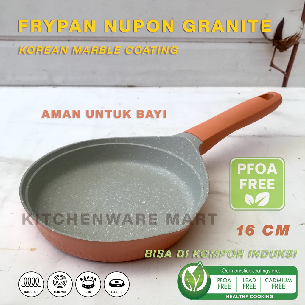 Fry Pan 24cm NUPON PFOA Wajan Anti Lengket Kompor Induksi dan Gas- Frypan Martabak Manis