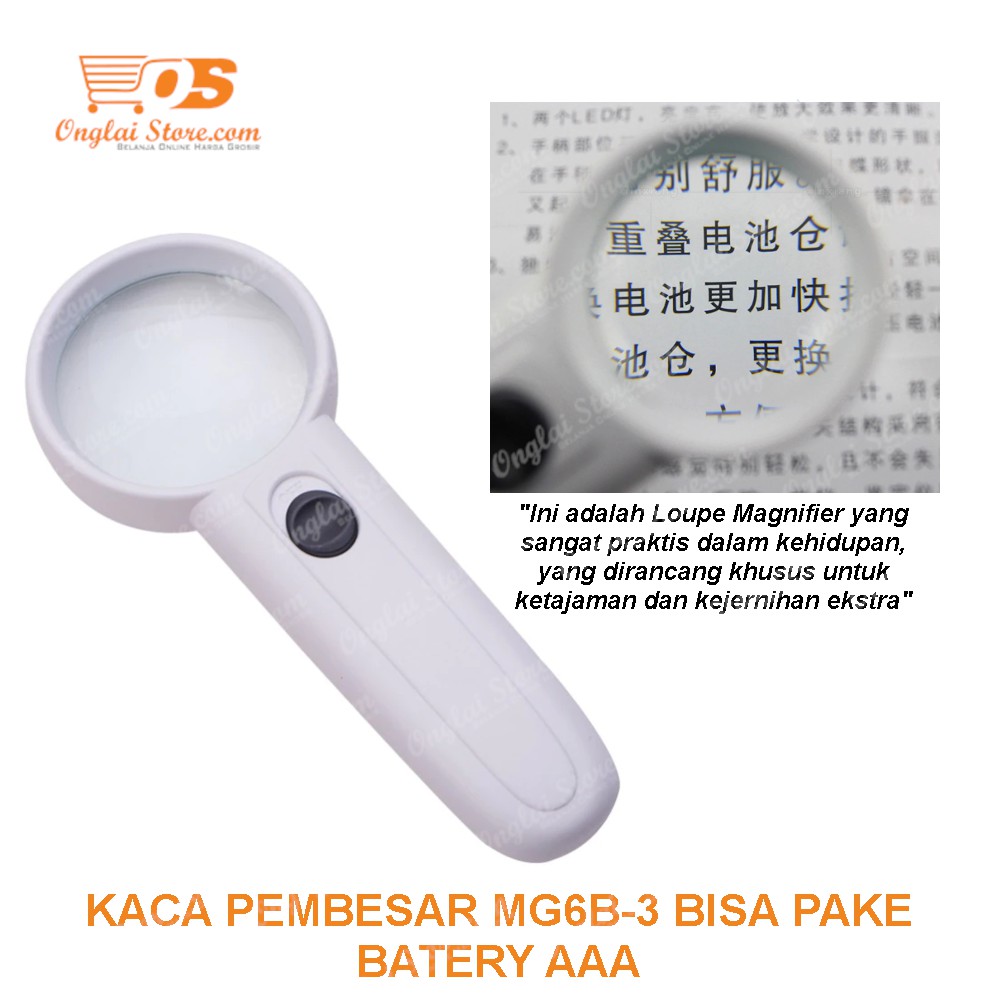 KACA PEMBESAR MG6B-3 MAGNIFIER GLASS MG6B3 Hand Hold 50mm