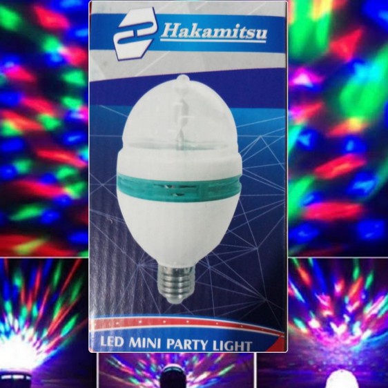 Lampu Disko/ Lampu Mini Party Hakamitsu 3 Watt Full Color