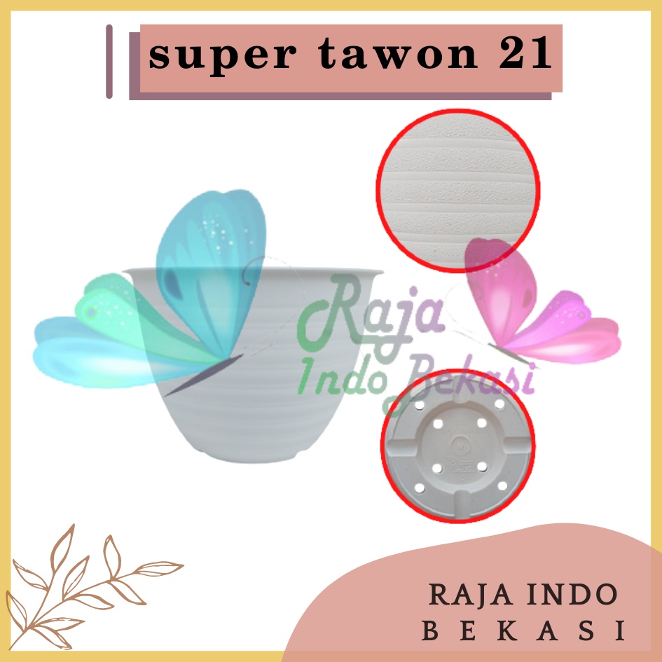 Pot Super Tawon 21 Putih Garden Of Love Pot Tawon Putih Pot Tawon Pirus 18 20 24 25 - Pot Tawon 21 Cm Tebal