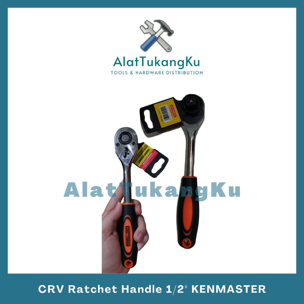 Kenmaster Gagang Kunci Sok Putar 1/2" - CRV Ratchet Handle KM-2024 / Gagang Rachet / Gagang Kunci Sh