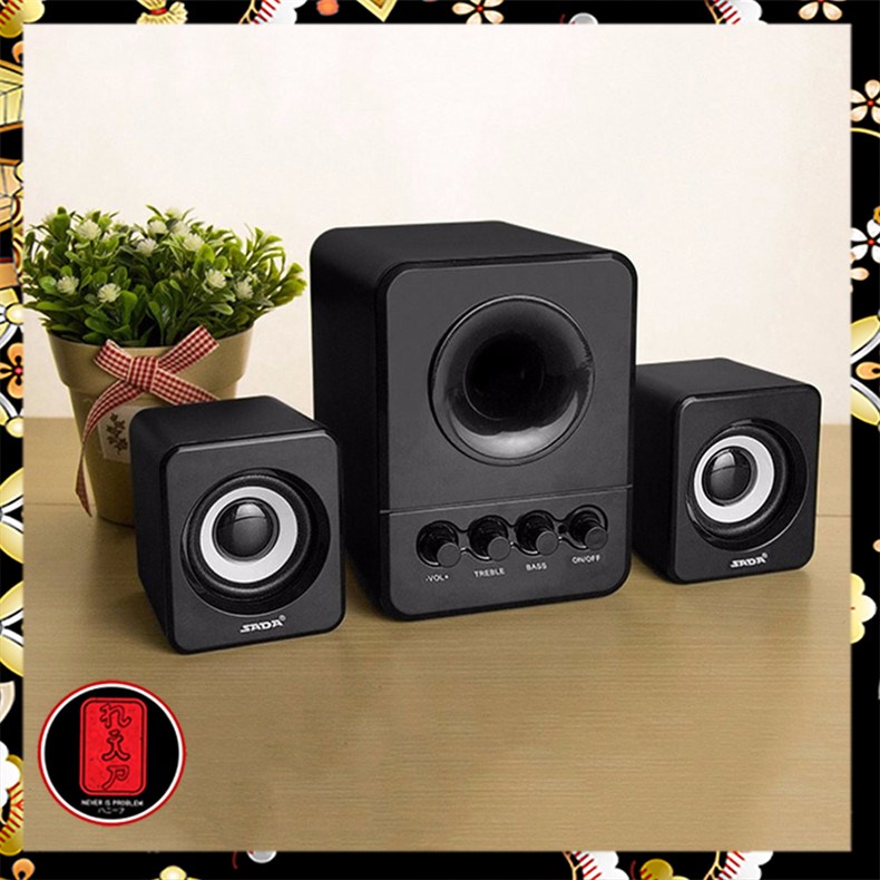 Speaker Stereo 2.1 with Subwoofer &amp; USB Power - Black