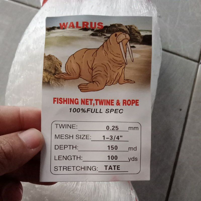 Jaring ikan 0.25 1¾ 150md/100yds Tate pukat ikan jaring ikan beranjang jaring ikan layur jaring ikan