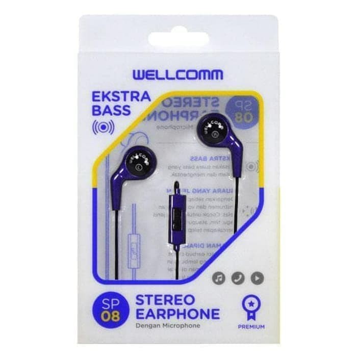 Headset / Erphone Wellcomm Sp08 Original basss mantap