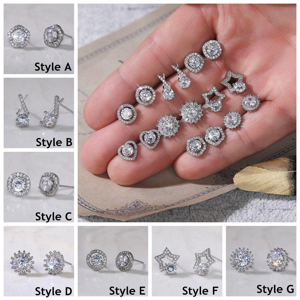 Top Cubic Zirconia Anting Aksesoris Pesta Pernikahan Pertunangan Wanita Pria Fashion Jewelry