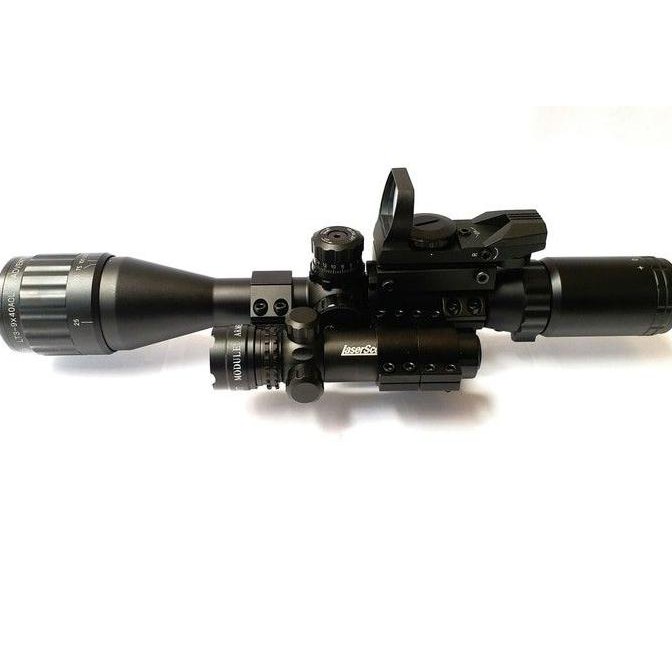 BARANG BARU Telescope Sniper 3-9x40 Illuminated Holographic 4 Reticle Red Laser