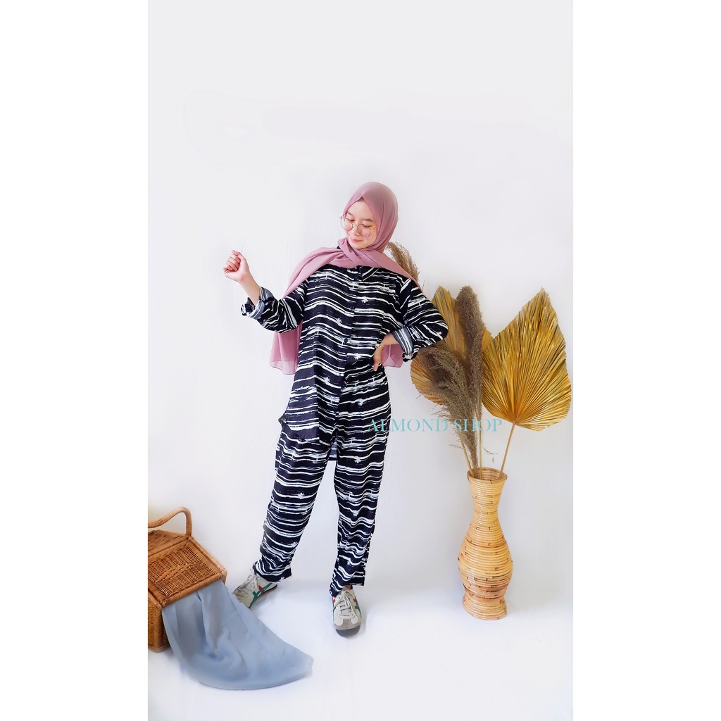 Azilla Set / Daily Set Tie Dye / One Set Rayon Busui / Setelan Piyama / Pajamas Kekinian