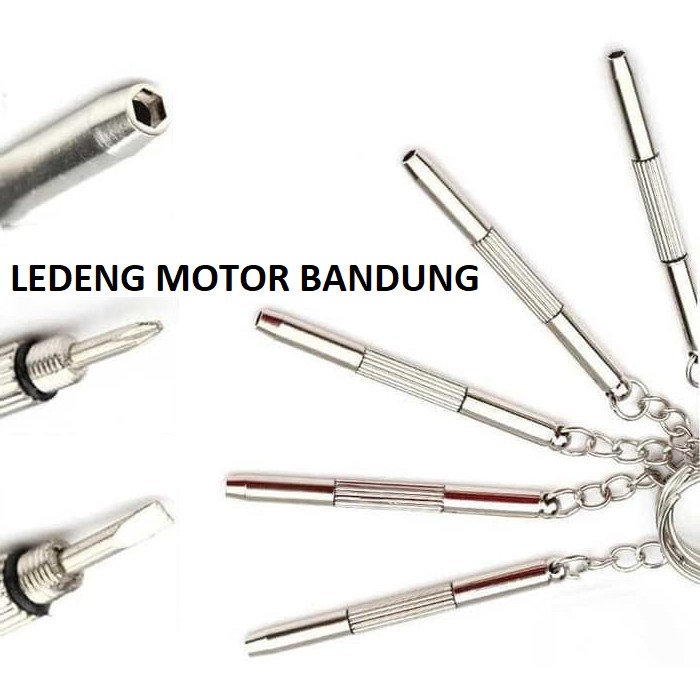 Gantungan Kunci Obeng Mini 3in1 Shock Plus Minus Screwdriver Keychain