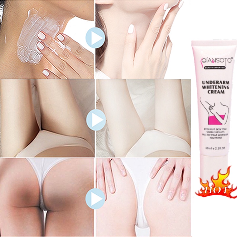 Cream Krim Pemutih selangkangan Pemutih ketiak Underarm Whitening cream Perawatan kewanitaan tubuh 60G Efektif memutihkan leher/tangan/kaki/miss v/Selangkangan/ ketiak/Aman dan tidak berbahaya
