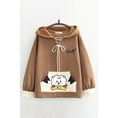 Terbaru Hoodie BT21 RJ Sheep Hits Korean Style | Unisex Pria &amp; wanita | Dhea Fashion