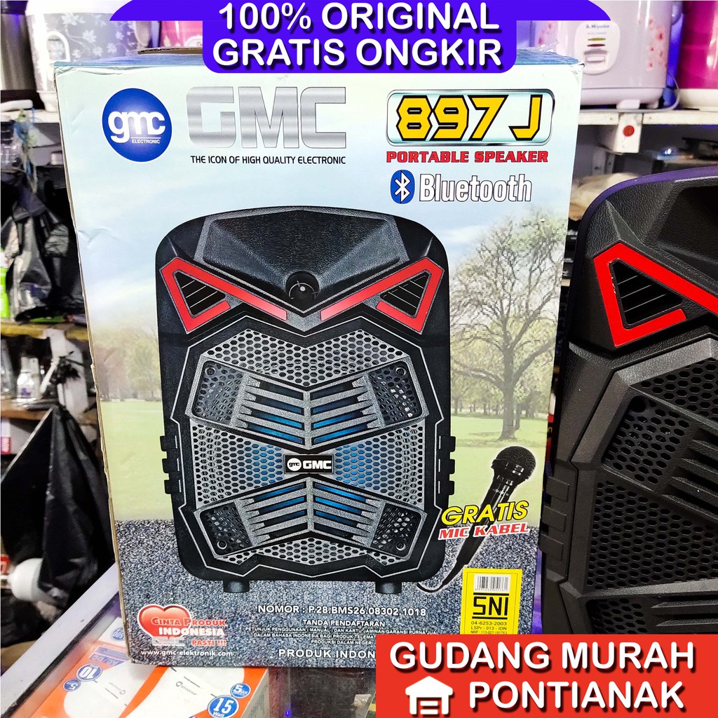 Speaker GMC 897J aktif portable 8 inch 8&quot; Bluethoot Meeting pengeras suara