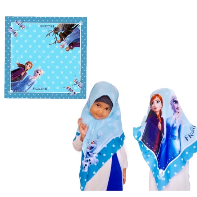 VOAL PRINTING ANAK MOTIF FROZEN II / HIJAB ANAK FROZEN / JILBAB ANAK FROZEN / KERUDUNG FROZEN