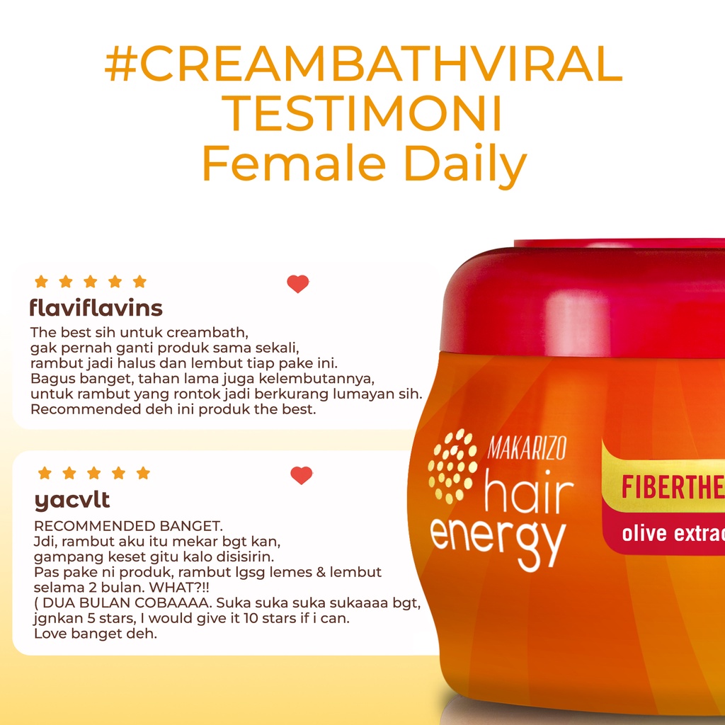 Makarizo Hair Energy Fibertherapy Hair & Scalp Creambath Olive 500 mL / Perawatan Rambut / Hijab-5